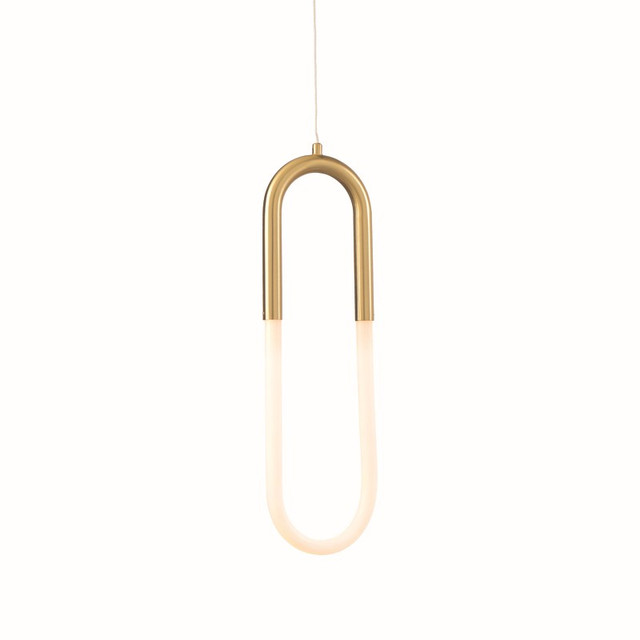 ACA Lighting PENDANT LAMP LED 8W 3000K 560LM VENUS BRASS METAL IP20 15Χ2,3ΧH230CM — ZM32LEDP15BR