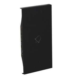 BTicino Lightable cover, 2 modules - BELL symbol. For devices item K4672M2L and item K4652M2. Black. — KG01MH2D
