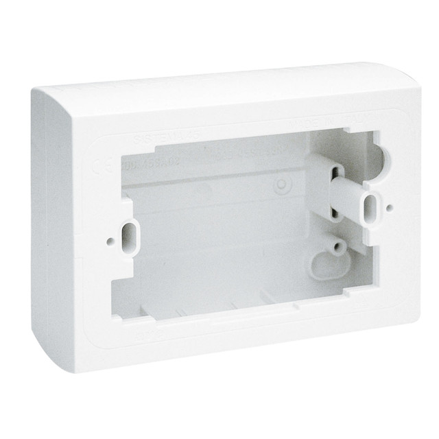 AVE 3 gang box white box to be used with System 45 3 gang frames — 45SA03