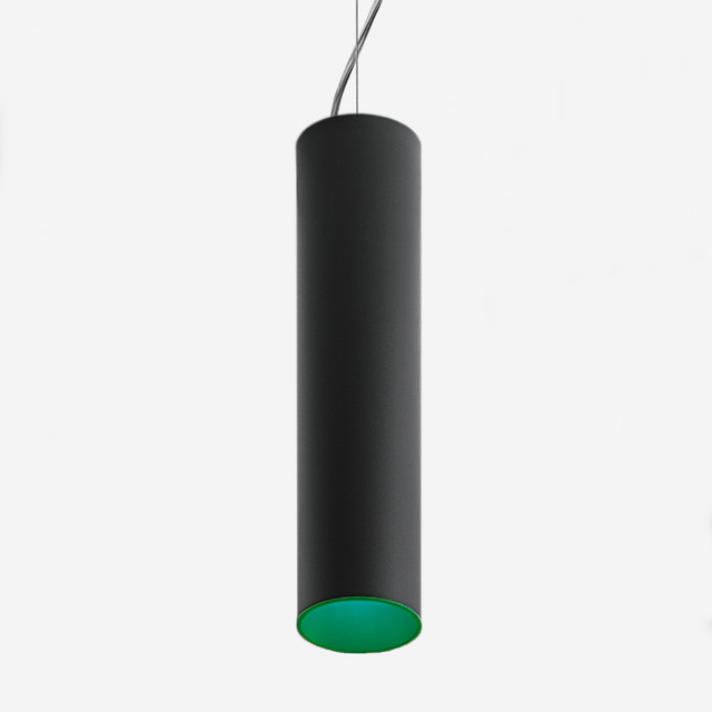 Artemide Tagora Suspension 80 - Led 51° 4000K - Black/Green - Dimmable Dali — AB04659 — manufacturer representative image