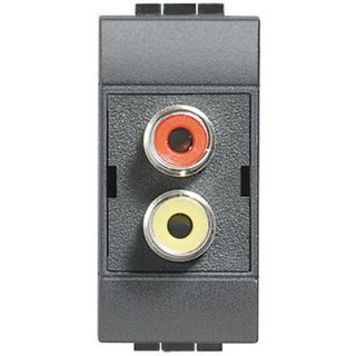 BTicino Double RCA connector – red and yellow collars – terminations to be welded — L4269R