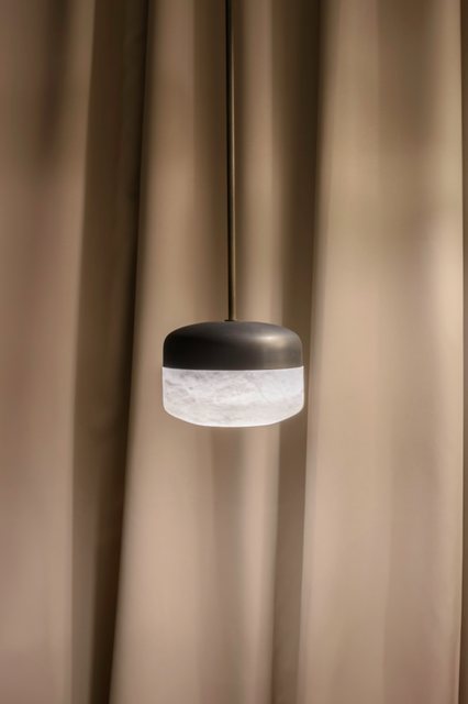 United Alabaster COPPER SINGLE — alabaster pendant luminaire