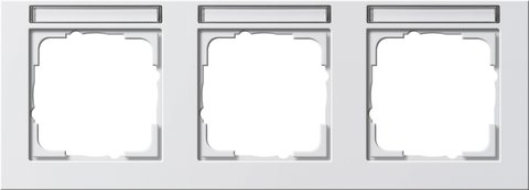 Gira E2 cover frame with inscription space pure white matt pure white matt — 109322