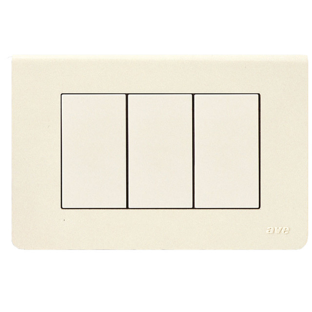 AVE INSULAT. PLATE 3 GANGS WHITE BLANC — 45P63