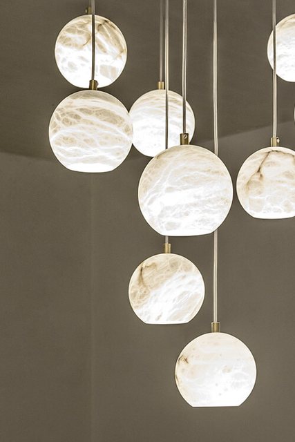 United Alabaster RAIN BALLS — alabaster pendant luminaire