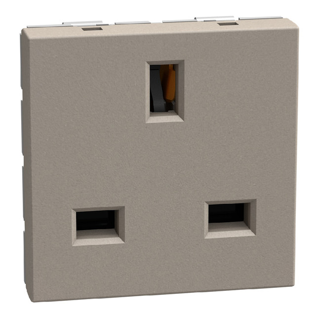 BTicino British standard socket 2 P+E 13 A 250 V - 2 modules - stone — YG4150