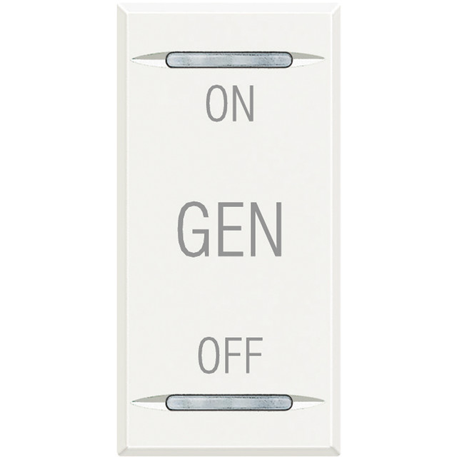 BTicino Key cover for 2 functions with illuminated lens with screen printing symbol 'ON GEN OFF' — HD4911AF