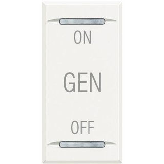 BTicino Key cover for 2 functions with illuminated lens with screen printing symbol 'ON GEN OFF' — HD4911AF