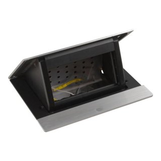BTicino Pop-up - For flush mounting in furniture. 4 modules - Cover finish Brushed aluminum — 150440NS