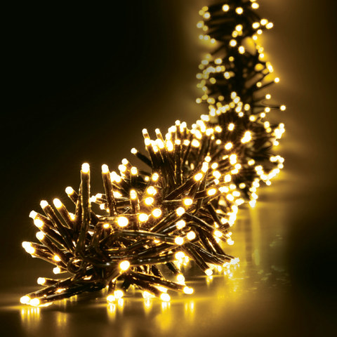 ACA Lighting XMAS SUPER CLUSTER 3216 EXTRA WW 3mm BULB BLACK LEADWIRE 5m IP44 ADAPTER 220/240VAC-36VDC 12W 8 FUNCTION MEMORY& 8/16 TIMER L8m — manufacturer representative image