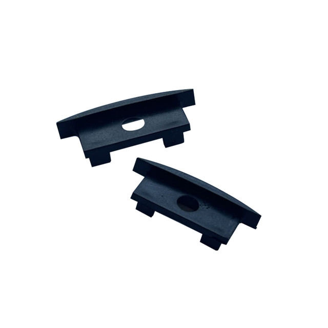 ACA Lighting SET OF PLASTIC END CAPS FOR P119 1PC WITH HOLE & 1PC WITHOUT HOLE BLACK — EP119B