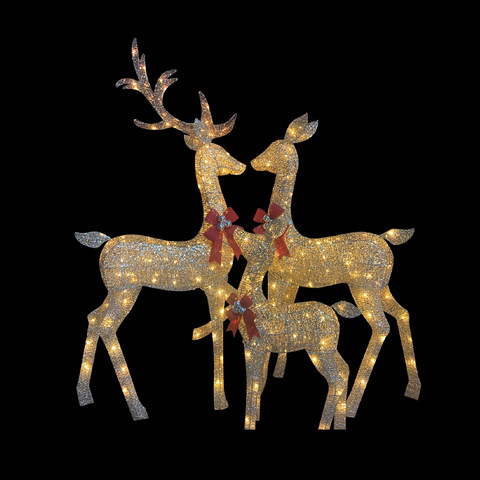 ACA Lighting LED REINDEER FAMILY 3D FLOOR DÉCOR 340 WW LED IP65 1520x860mm, 1370x790mm, 910x610mm — manufacturer representative image