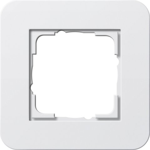 Gira E3 cover frame pure white glossy with pure white glossy carrier frame Pure white glossywith pure white glossy carrier frame — 0211410