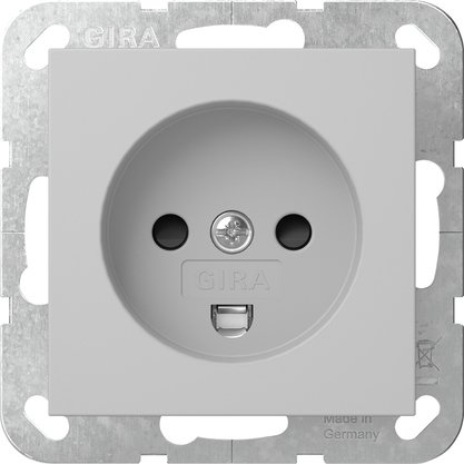 Gira Danish socket outlet 16 A 250 V~ 107-2-D1, DK 1-1b with increased contact protection (Safety Plus) grey matt (laquered) System 55 — 4422015