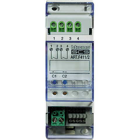 BTicino 2 independent relay actuator — manufacturer representative image