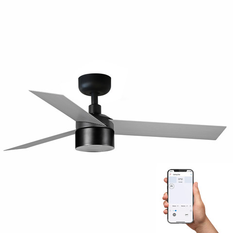 Faro Barcelona CRUISER TEK S Black/aluminium fan 2700K TUYA — manufacturer representative image