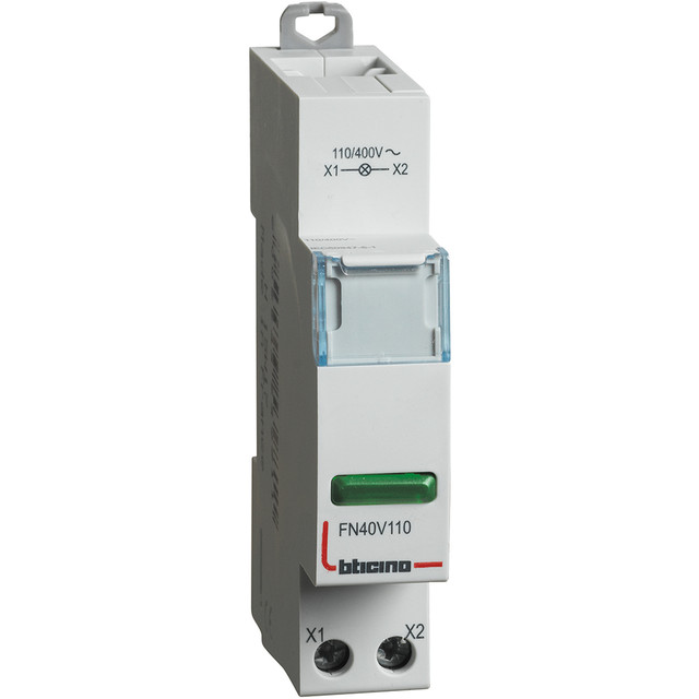 BTicino Pilot Light with green LED 110-400Vac - 1 module — FN40V110