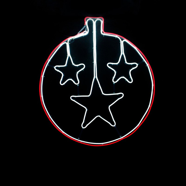 ACA Lighting "STAR BALL", 700 NEON LED MOTIF 7m DOUBLE NEON SMD ROPE LIGHT, RED+CW STEADY, IP44, 60X67CM, 1.5m LEAD CABLE — X0870034113
