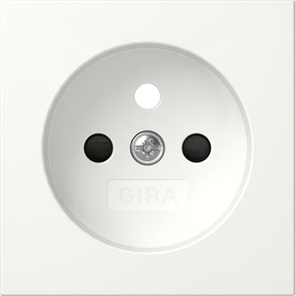 Gira Cover for socket outlet with earth pin 16 A 250 V~ and increased contact protection (Safety Plus) pure white matt System 55 — 494527
