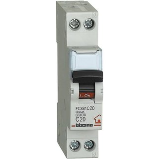 BTicino BTDIN RS - 1P+N Mcb curve C - 4.5kA - 230V - In=20A — FC881C20