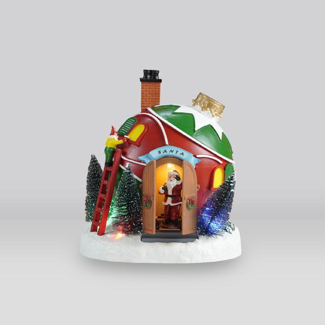 ACA Lighting LED XMAS BALL WITH MOVING SANTA 3AA BATTERY OP(NOT INCLUDED) RGB 4,5V 3,6W USB INCLUDED 192*172*219mm — XCVBALL1