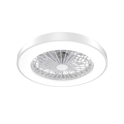 ACA Lighting DECORATIVE WHITE CEILING FAN WITH DIMMABLE LED DIAM50CM 7 TRANSPARENT ABS BLADES WITH REMOTE CONTROL — manufacturer representative image