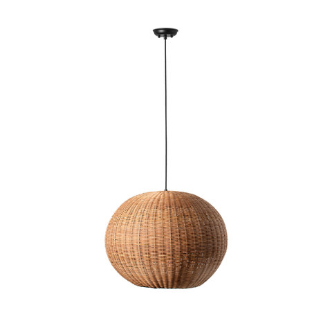 Faro Barcelona HAKA 530 Black/rattan pendant lamp — manufacturer representative image