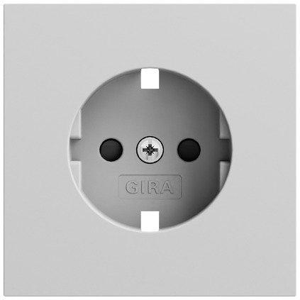 Gira Cover for SCHUKO socket outlet 16 A 250 V~ with increased contact protection (Safety Plus) grey matt (lacquered) System 70 — 492176