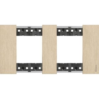 BTicino 2x2P 71mm Living Now plate — KA4802M2ZW