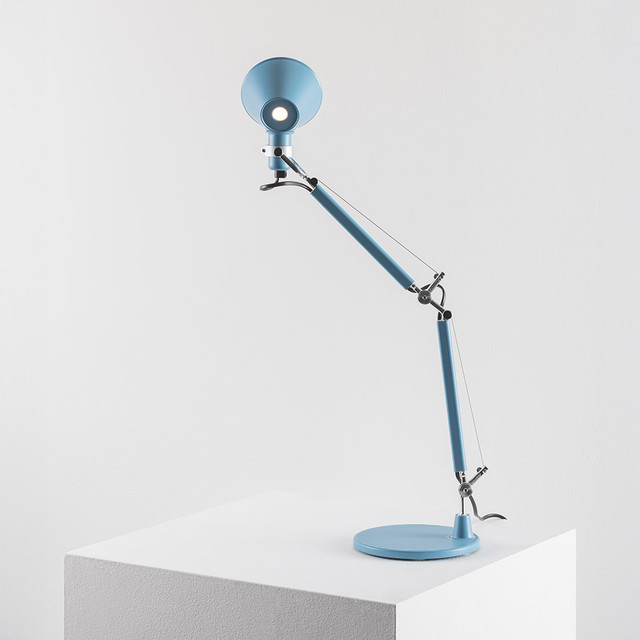 Artemide Tolomeo Micro Table - Light Blue - Body Lamp + Base — AS01180055