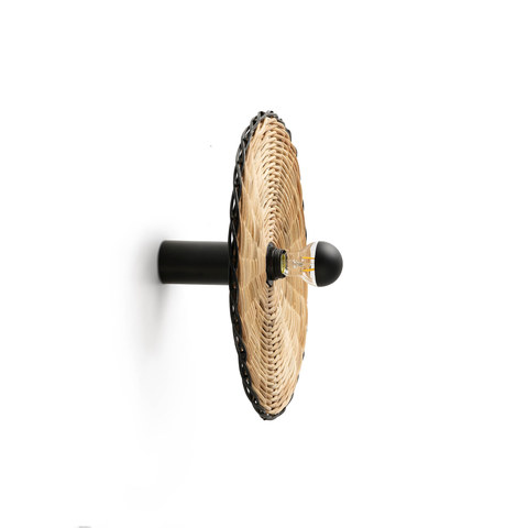 Faro Barcelona COSTAS 400 H140 Black/rattan wall/ceiling lamp — manufacturer representative image