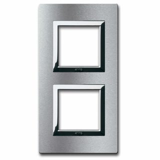 AVE Vera 44 brushed natural aluminium plate, 4 (2+2) modules — 44PA24ALS