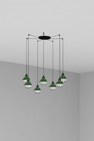 Faro Barcelona CLAIRE 7L Green pendant lamp — manufacturer representative image