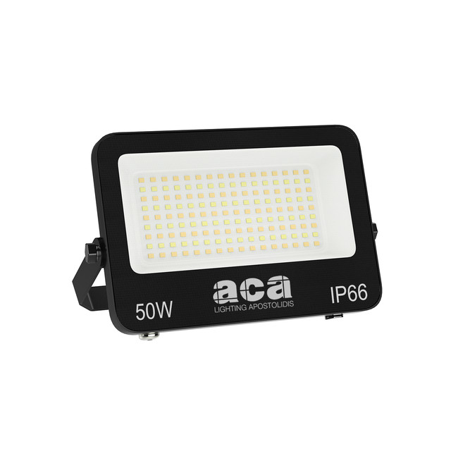 ACA Lighting LED SMD BLACK FLOOD LUMINAIRE 50W 3CCT 5000LM 185-265V RA>80 IP66 — N50CCT