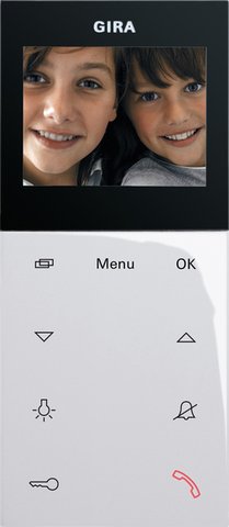 Gira Surface-mounted video home station Plus pure white glossy System 55 — 123903