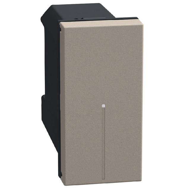 BTicino Connected 1-way switch. Power supply 110-230 Vac - 1 module - stone — YG4001C