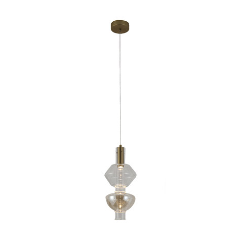ACA Lighting VYRA-PENDANT LAMP GOLD METAL + GLASS COB 5W 3000K 450LM IP20 D200xH1200 — manufacturer representative image