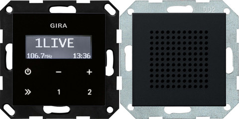 Gira RDS FM radio speaker System 55 black m(lac.) — manufacturer representative image