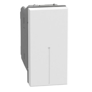 BTicino 4-way switch 1P 10AX 1 module white, axial, lightable, screw & plate terminals — YW4054