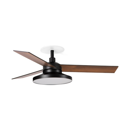 Faro Barcelona RUDDER RECESSED TAK S Ceiling fan black/walnut 3000K — manufacturer representative image