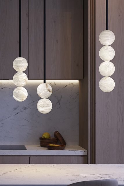 United Alabaster RAÏM — alabaster pendant luminaire