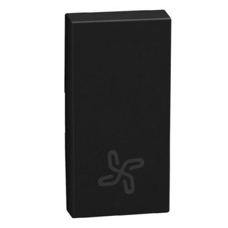 BTicino lightable key cover with fan symbol, 1 module dark, rocker — YD4915R