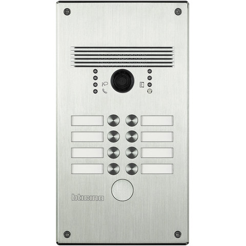BTicino Linea 300 Monobloc vandal-resistant video entrance panel up to 8 calls — manufacturer representative image
