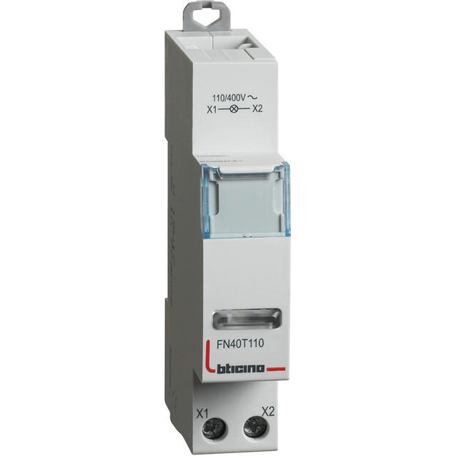 BTicino Pilot Light with white LED 110-400Vac - 1 module — FN40T110