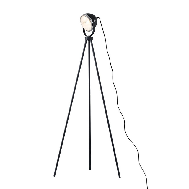 ACA Lighting FLOOR LUMINAIRE 1XE14 METALLIC BLACK+ GLASS COLOR:black matt 56×56×Η145CM HARLEY — ML306131FBK