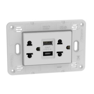 BTicino Euro american standard universal duplex socket 2 P+E 16 A 127/250 VA — JW4185AC