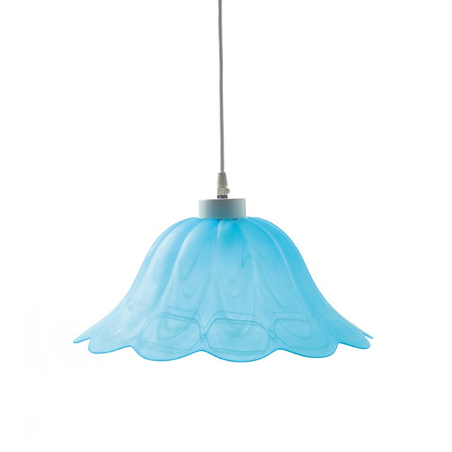 ACA Lighting NETTO GLASS NO309 D40 W.ALABASTER BLUE SATIN MANDALAY — 3092