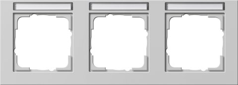 Gira E2 cover frame with inscription space grey matt grey matt (lacquered) — 109337