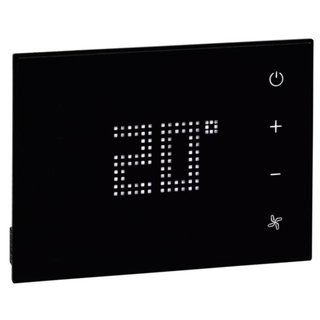 BTicino Temperature probe with backlit display, in plastic material (Black color) — FL4654