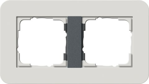 Gira E3 cover frame light grey soft touch with anthracite carrier frame light grey Soft Touch with anthracite carrier frame — 0212421